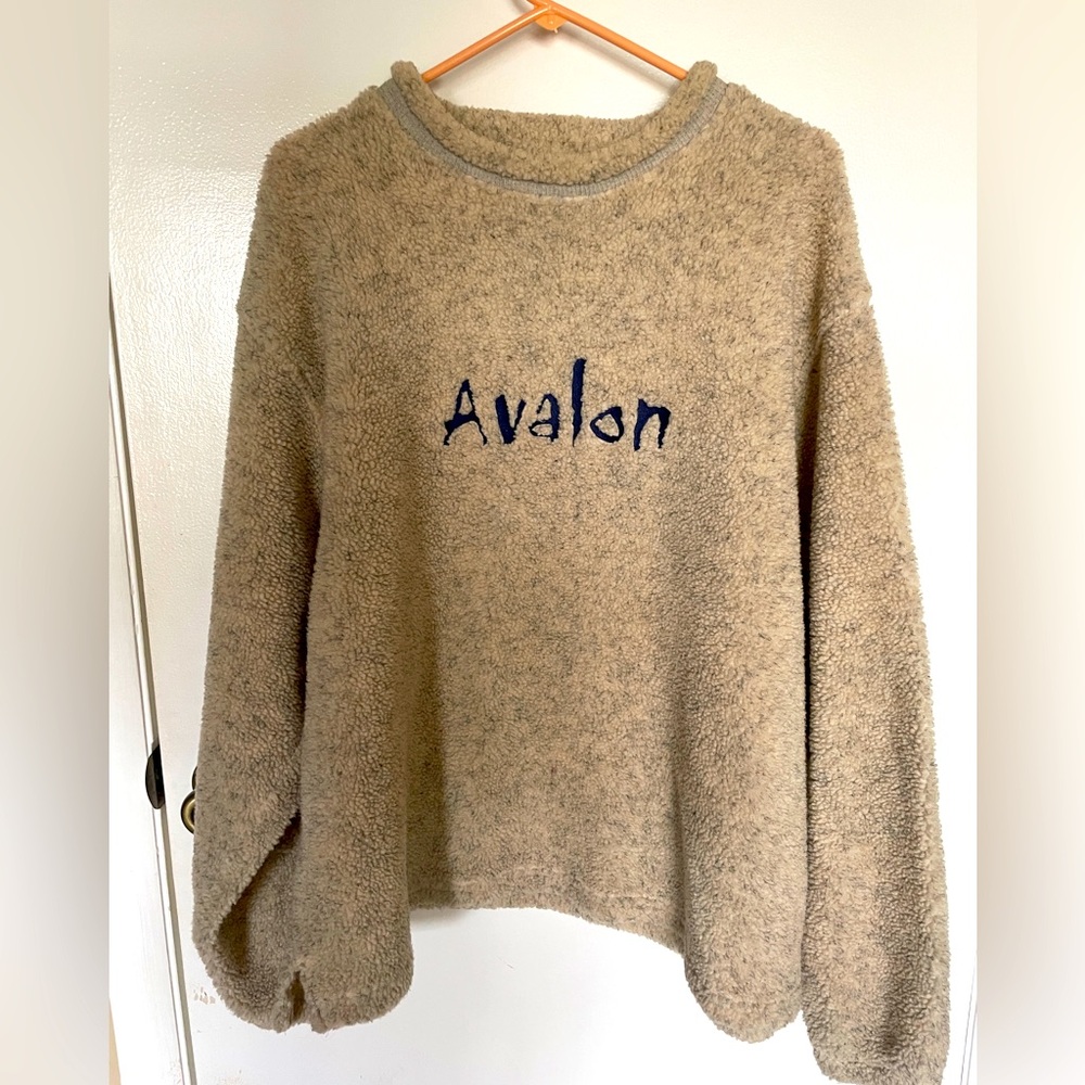 Avalon by H. America Tan Crew Neck Pullover Sweater Timeless Knit Heritage L
